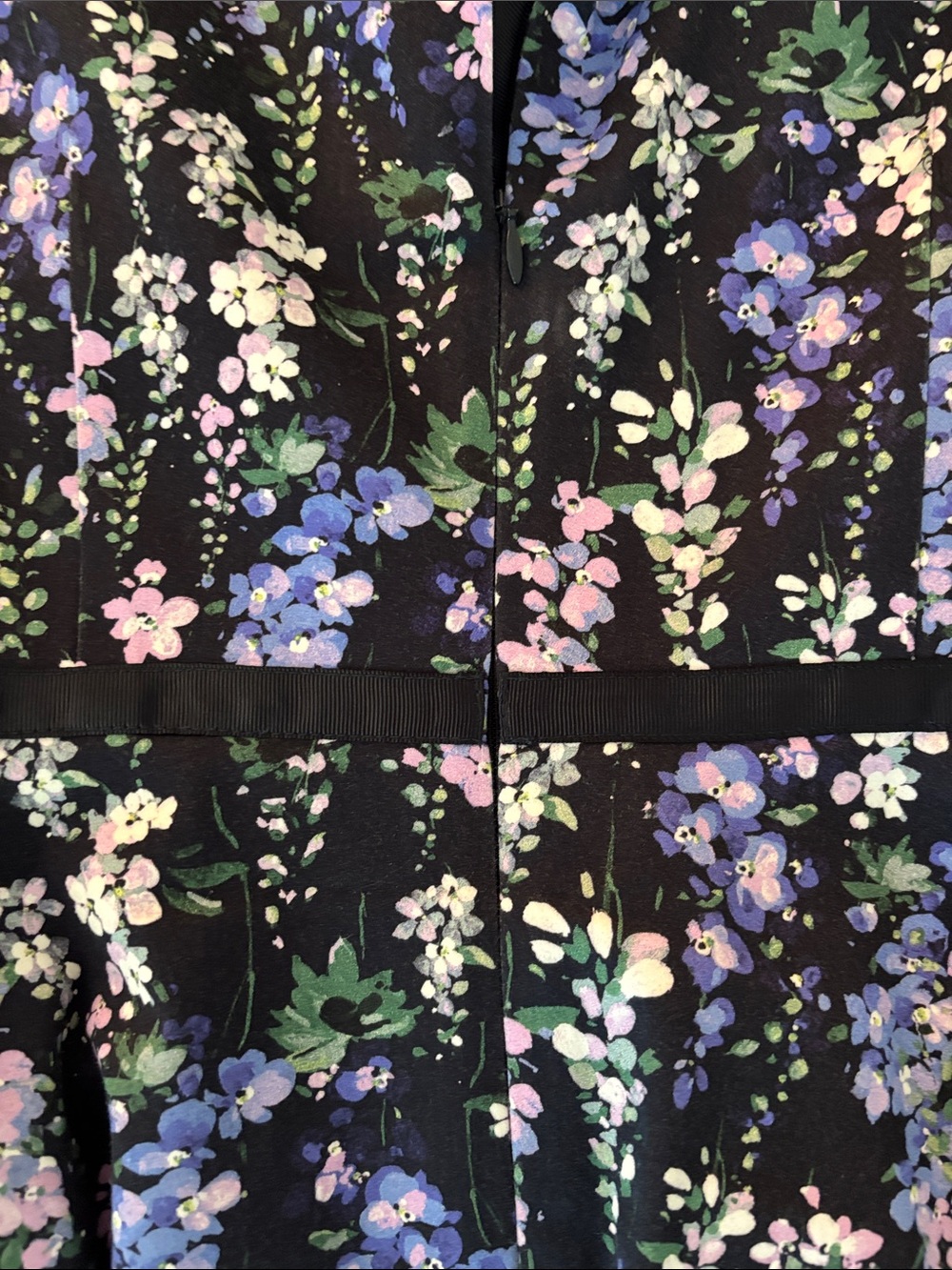 Hobbs of London Navy Floral Fit-and-Flare Sleeveless Dress - Picture 7 of 13